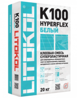 Kley vysokoelastichnyy dlya ukladki krupnoformatnykh plit HYPERFLEX K100 Belyy (klass S2 TE S2)