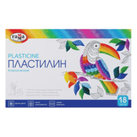 Plastilin Gamma "Klassik", 18 rang, 360g, stack bilan, karton o'rash